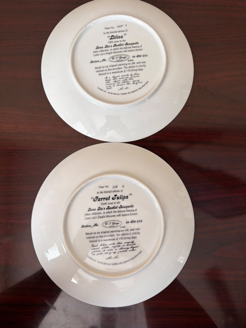 1992 Lena Liu Basket Bouquets W.S. George Set of 11 Collector Plates Missing #11 - Picture 7 of 15